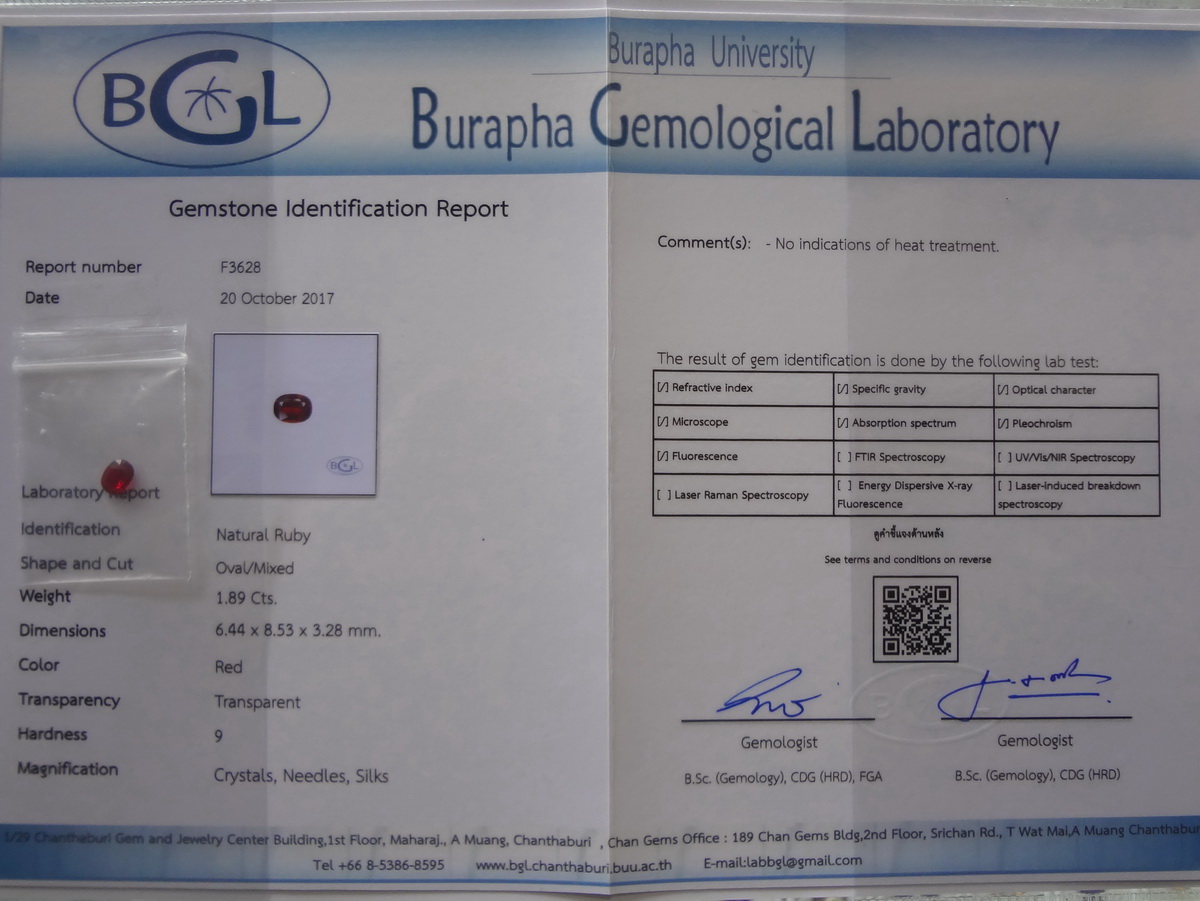 Chanthaburi Gemstone Certification / Laboratory