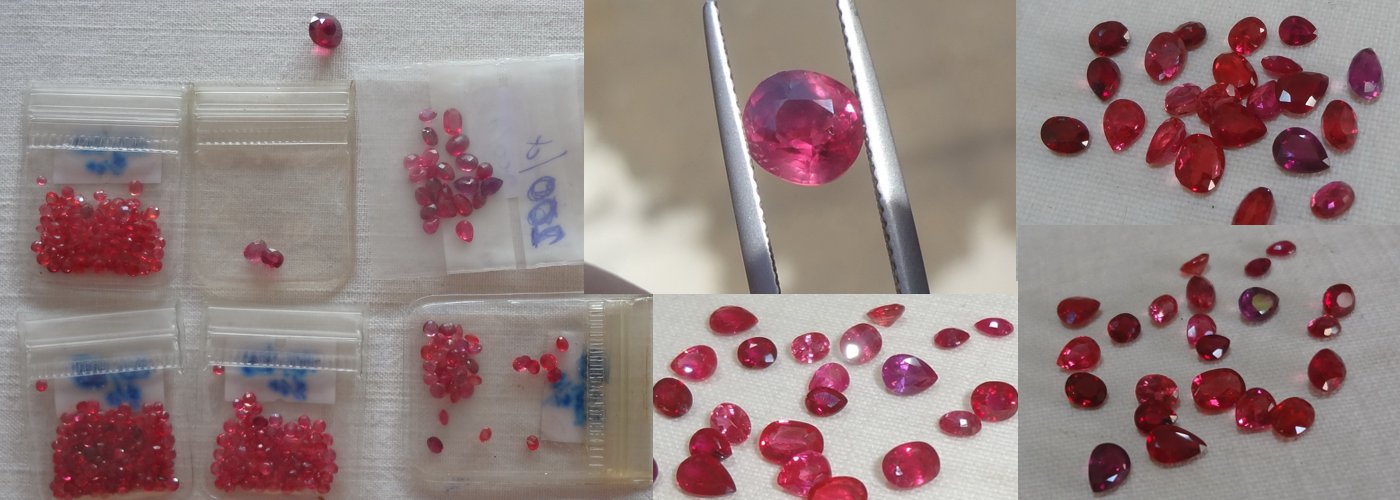 Our current stock of small size Ruby from Pailin and Mozambique