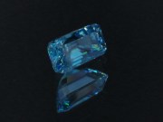 B-Grade color blue zircon trimmed baguette / octagon / step cut / rectangle cut  6.89ct gemstone