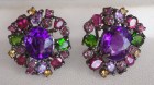 Natural Amethyst and mix gemstones earrings, rich and colorful natural gemstone earrings jewel. 