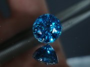 Grade A deep blue Cambodian natural Zircon, very dense and intense blue color gemstone