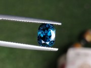 Excellent high hue dense blue A grade blue Zircon cushion cut