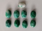 Green and White Calibrated Jade Cabochons from Myanmar