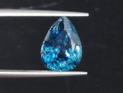 Exquisite Premium Top Grade A Large 9ct+ Blue Zircon Drop/Pear for top notch jewelry from Cambodia