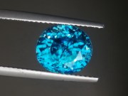 Deep blue grade A color blue zircon oval gemstone, perfectly clean though discounted
