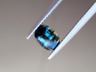 1 Carat Fancy Multicolor Sapphire Blue Green Yellow Stripes Oval Sapphire from Thailand. 