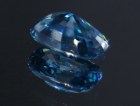 Large blue Zircon cushion - very wide while shallow, a big zircon gem with sky blue C+ grade color